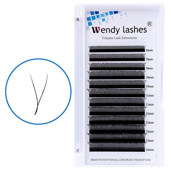Y-Shaped Eyelash Extension Pre-made Volume Two Tip Lashes C/D/L Curl